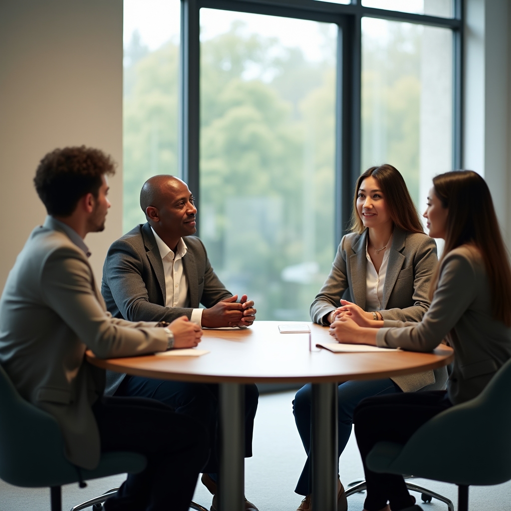 Small group discussion with a facilitator inviting input from a quieter participant